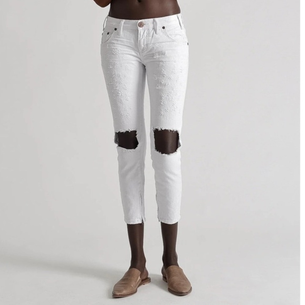 NWT One Teaspoon Freebirds Low Waist Rigid Skinny Denim Jeans - White Beauty 24